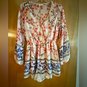 Chic Cream Long Sleeve Romper